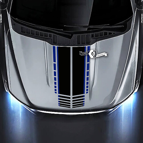 Racing Style Streifen Motorhauben Vinyl Aufkleber für Musclecar Truck 2015-2020