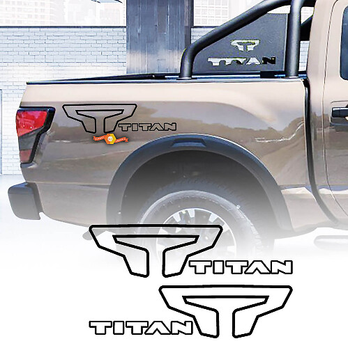 2 Aufkleber-Aufkleber-Set für Nissan TITAN Stripe WRAP Bed Decal Sticker Graphic Side Stripe
