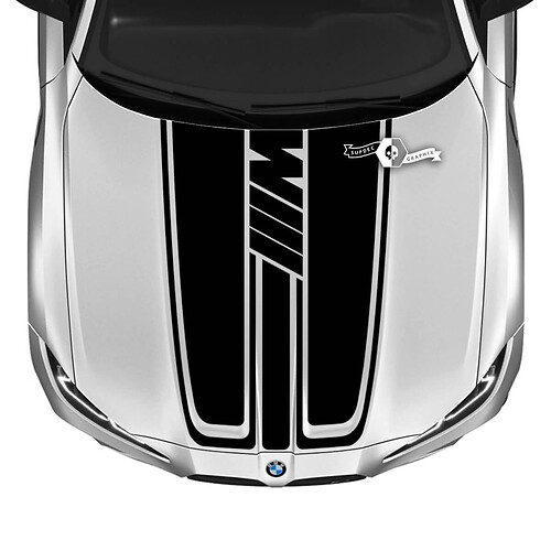 2021+ BMW M4 M3 G80 G82 G83 M Performance Hood M Logo Vinyl Aufkleber
