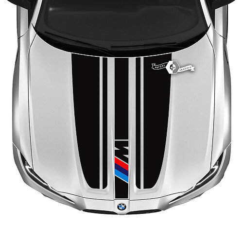 2021+ BMW M4 M3 G80 G82 G83 M Performance Hood M Color Logo Vinyl Aufkleber Aufkleber
