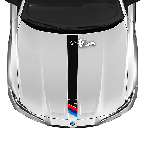M-Style Motorhauben-Zentrumstreifen Vinylaufkleber für 2021+ BMW M3 M4 G80 G82 G83