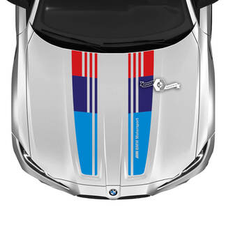 2021+ BMW M4 M3 G80 G82 G83 M Performance Hood M Color Logo Dual Vinyl Aufkleber Aufkleber
