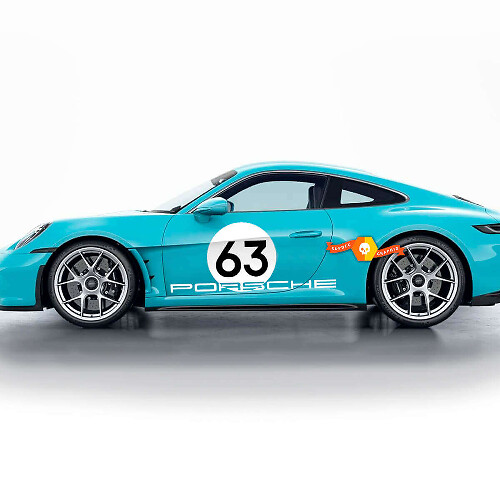 60. Jubiläum S/T Stil Seitentür-Aufklebersatz für Porsche 911 2023