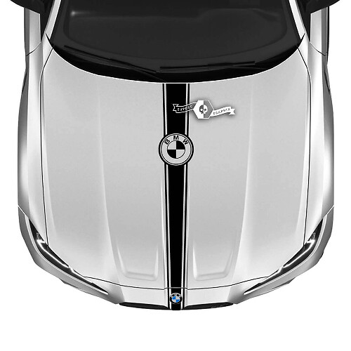 Zentraler Haubenstreifen Vinylaufkleber für 2021+ BMW M3 M4 G80 G82 G83