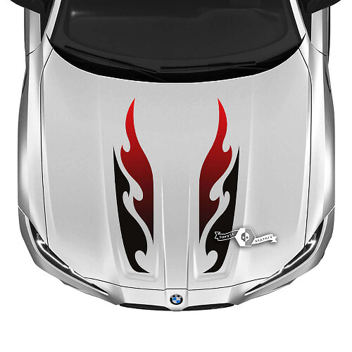 Motorhauben-Flammen-Vinyl-Aufkleber-Set 2021+ BMW M3 G80 M4 G82 G83