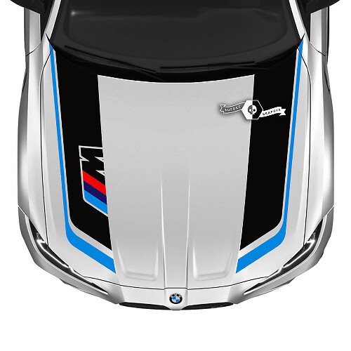2021+ BMW M4 M3 G80 G82 G83 M Performance Hood M Color Logo Vinyl Aufkleber Aufkleber 2 Farben
