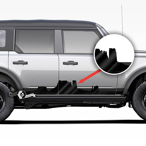 Paar Rocker Panel Side Monument Valley Aufkleber im Mountains-Stil für Ford Bronco #2
