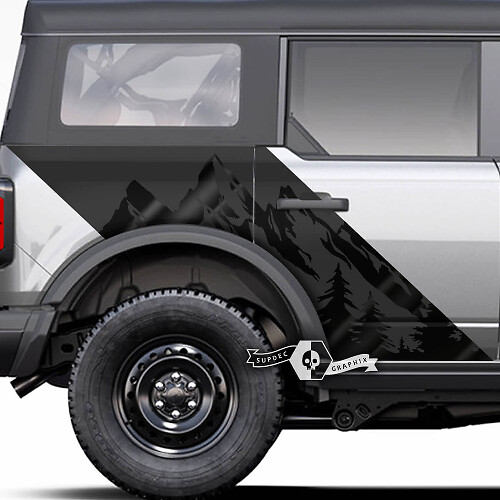 Paar Style Doors Side Mountains Aufkleber Aufkleber Wald für Ford Bronco 2 Farben
