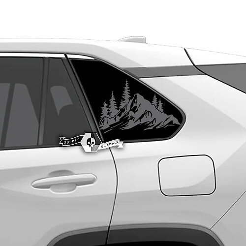 Paar Toyota Rav4 Side Windows Topographic Map Mountain Forest Vinyl Aufkleber Aufkleber
