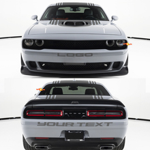 Benutzerdefinierter Text Front- & Heckstoßstangen Vinyl-Aufkleber-Set für Dodge Challenger_2