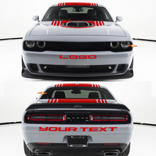 Benutzerdefinierter Text Front- & Heckstoßstangen Vinyl-Aufkleber-Set für Dodge Challenger_3