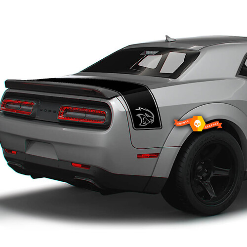 Dodge Challenger Trunk Hellcat SRT Style Trim Rear Stripes Vinyl Sticker Decals Graphics
