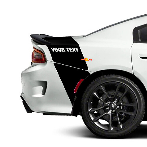 Individuelle Text- Vinylaufkleber für Heckstreifen am Heck des Dodge Charger