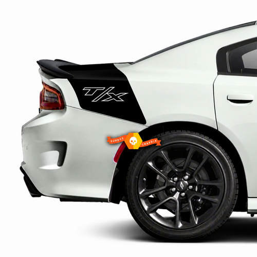T/X Umriss Heckband-Streifen Heckkotflügel Kofferraum Vinyl-Aufkleber für Dodge Charger