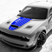 Benutzerdefinierter Vinyl-Aufkleber im Wabenmuster für die Motorhaube des Dodge Challenger_2