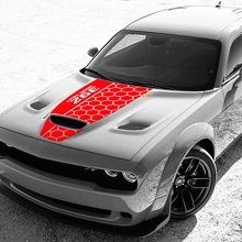 Benutzerdefinierter Vinyl-Aufkleber im Wabenmuster für die Motorhaube des Dodge Challenger_3