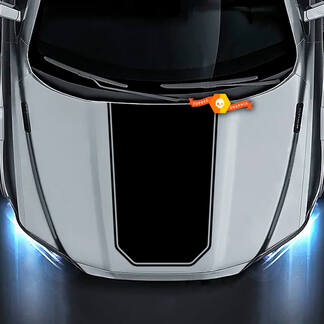 Vertikaler grafischer Aufkleberstreifen auf der Motorhaube des Dodge Ram 1500 Power Wagon
