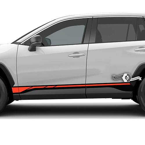 Racing-Style-Streifen Schweller Vinylaufkleber für Toyota RAV4 2019-2026