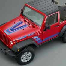 Vintage Streifen Hauben- und Seiten-Vinyl-Aufkleber-Set für Jeep Renegade CJ5 CJ7_2