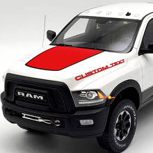 Benutzerdefinierter Text und Blackout-Hauben-Vinylaufkleber-Set für Dodge Ram 2500 Power Wagon_2