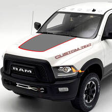 Benutzerdefinierter Text und Blackout-Hauben-Vinylaufkleber-Set für Dodge Ram 2500 Power Wagon_3
