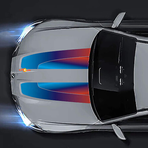 M-Color Style Gradient Motorhaubenstreifen Vinyl-Aufkleber für 2021+ BMW M3 M4 G80 G82 G83