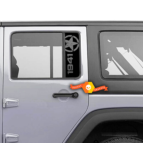1941 Abgenutzter Stern Heckscheiben-Vinylaufkleber für Jeep Wrangler Gladiator