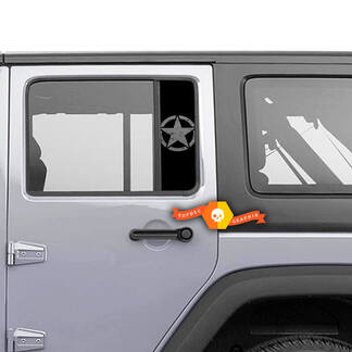 Paar Jeep Fenster Star Gladiator Wrangler Türen Vinyl Aufkleber Aufkleber links rechts
