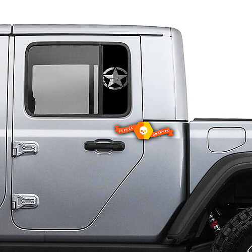 Window Army Star Destroyed Vinyl Aufkleber Decal 2 für Jeep Gladiator Wrangler