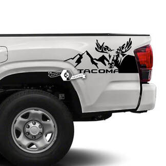 Paar Toyota Tacoma SR5 Bed Side Deer Mountains Vinyl Aufkleber Grafikaufkleber
