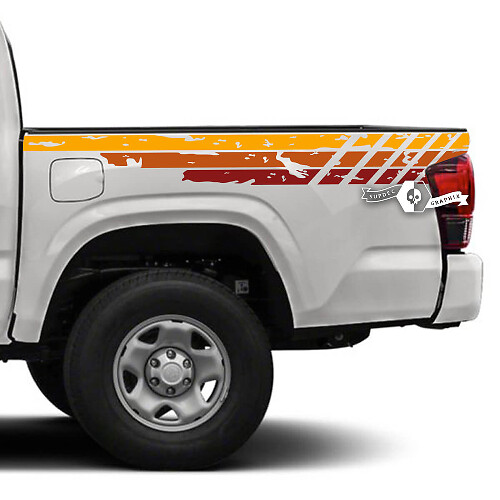 Vintage Abgenutzte Seitenstreifen Vinylaufkleber für Toyota Tacoma