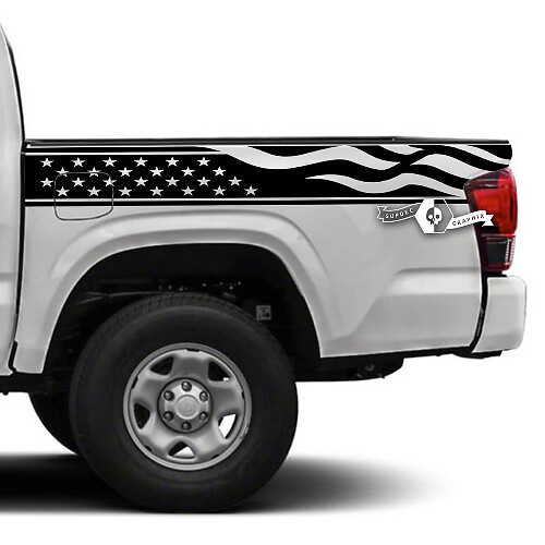 Paar Toyota Tacoma SR5 Bettseite USA Flagge Vinyl Aufkleber Grafik Sticker
