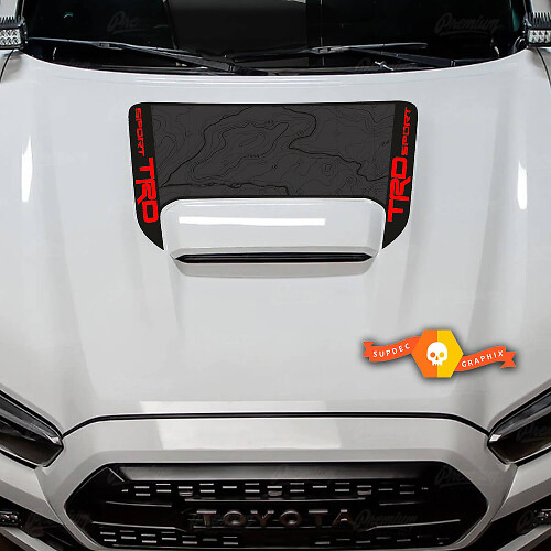 TRD Topographische Karte Motorhauben Vinylaufkleber für Toyota Tacoma 2016-2024