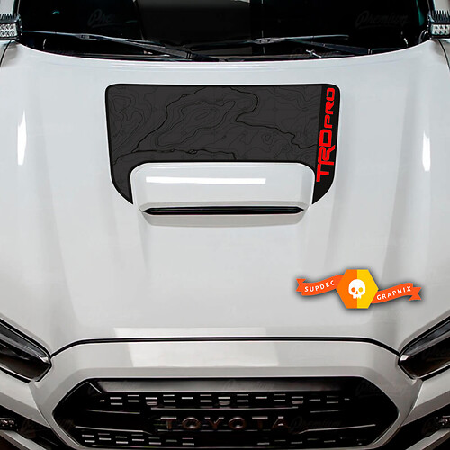 TRD-Stil Topographische Karte Motorhauben Vinylaufkleber für Toyota Tacoma 2016-2023