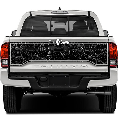 Toyota Tacoma SR5 Tailgate Topographic Map Topo Vinyl Aufkleber Grafikaufkleber
