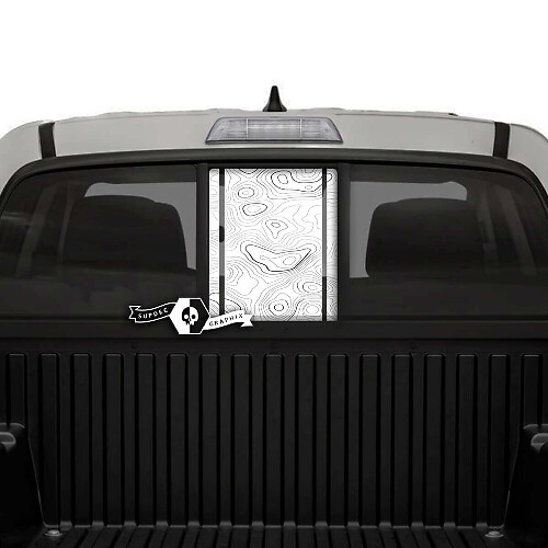 Topographische Karte Heckscheibe Heckklappen Vinyl Aufkleber Grafik Sticker für Toyota Tacoma SR5
