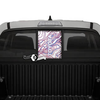 Toyota Tacoma SR5 Pick-up Truck Heckscheibe Heckklappe Topografische Karte Vinyl Aufkleber Grafikaufkleber
