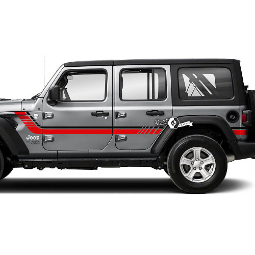 Doppelte Schachbrett-Seitenstreifen Vinyl-Aufkleber Decal für Jeep Wrangler Unlimited