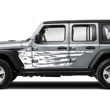 Abgenutztes US-Flaggen-Seiten-Vinylaufkleber-Set für Jeep Wrangler Unlimited JK_2