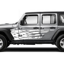 Tür Aufkleber mit verwittertem US-Flaggen-Spritzmuster für Jeep Wrangler Unlimited JK 2