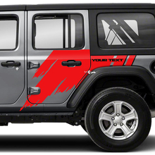 Paar Jeep Wrangler Unlimited Splash Doors Side Mud 2 Farben Grafikaufkleber Aufkleber JK 4 Türer
 3