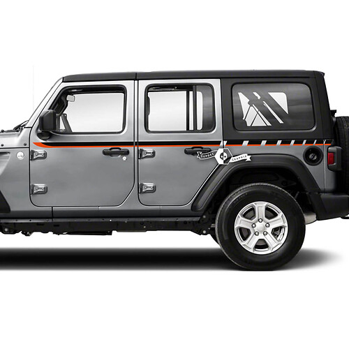 Paar Jeep Wrangler Unlimited Accent Line Doors Fender Side Stripe Vinyl Sticker Decal
