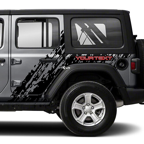 Spritzschutz-Türen Seiten-Schmutz Wrangler Grafikaufkleber Decal 2 Farben für Jeep Wrangler Unlimited JK 4-Türer
