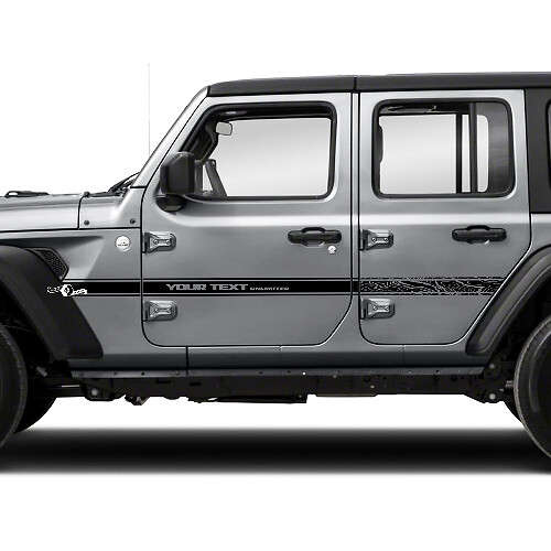 Paar Jeep Wrangler Unlimited Topografische Karte Topo Accent Line Türen Kotflügel Seitenstreifen Vinyl Aufkleber Aufkleber
