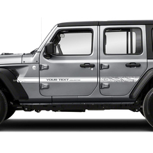 Paar Jeep Wrangler Unlimited Topografische Karte Topo Accent Line Türen Kotflügel Seitenstreifen Vinyl Aufkleber Aufkleber
 2