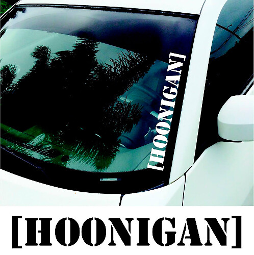 Hoonigan Schriftzug Windschild Vinyl-Aufkleber Set