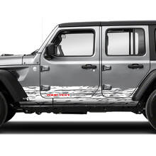 Paar Jeep Wrangler Unlimited Türen Rocker Panel Streifen Mud Splash Seitenstreifen Vinyl Aufkleber Aufkleber 2 Farben
 2
