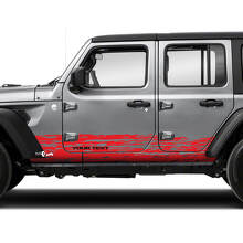 Paar Jeep Wrangler Unlimited Türen Rocker Panel Streifen Mud Splash Seitenstreifen Vinyl Aufkleber Aufkleber 2 Farben
 3