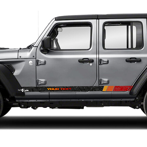 Tür Rocker Panel Topografische Karten Seitenstreifen Vinyl Aufkleber Decal für Jeep Wrangler Unlimited