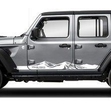 Mountains Custom Text Türseitenstreifen Vinylaufkleber Decal für Jeep Wrangler 2